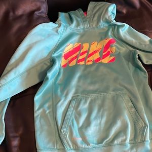 Kids, Nike, turquoise pink and lime green hoodie